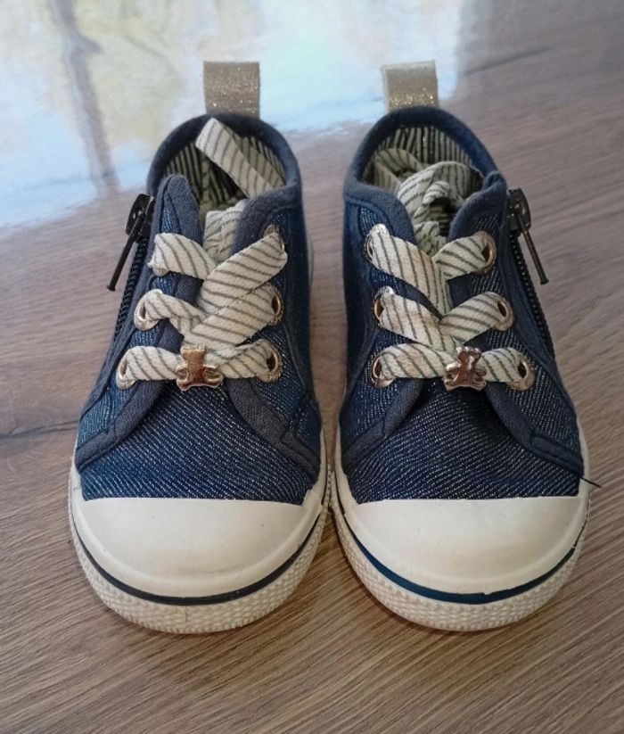 Chaussure lulu castagnette bleu blanc taille 21 - photo numéro 2