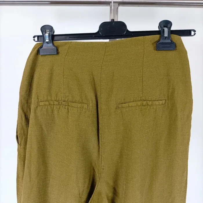 Pantalon vert kaki paper bag taille haute Promod Taille M estimée A379 - photo numéro 8