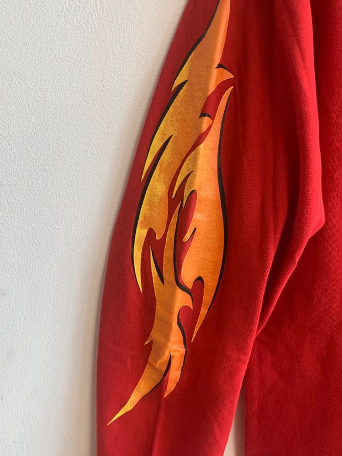 Tee Shirt maillot manches longues 12 ans rouge imprimé comme neuf - photo numéro 2