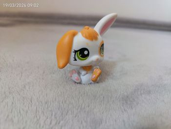 Petshop LPS Lapin #1417 – Blanc et Orange – Authentique Hasbro
