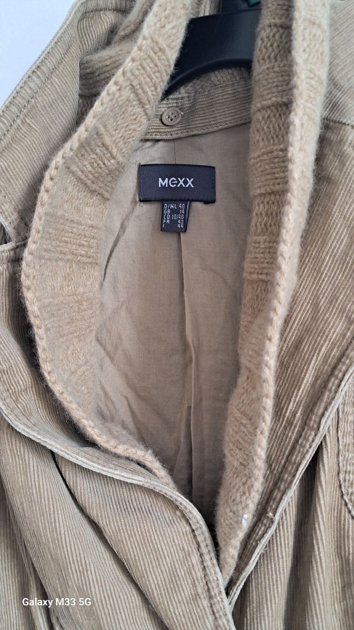 Blouson Veste Mexx Corduroy Beige Kaki Col Torsadé Taille 42 M/L - photo numéro 4