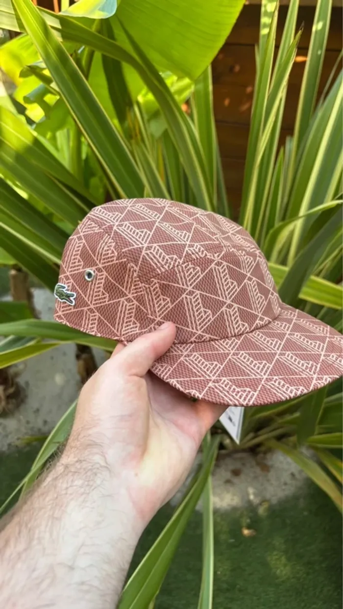 Casquette lacoste girolle twill imprimé bordeaux rouge