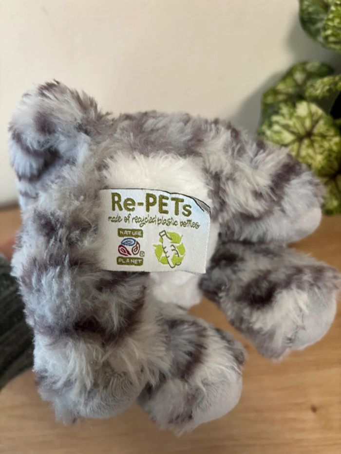 Doudou peluche léopard des neiges gris blanc re pets nature planet - photo numéro 4