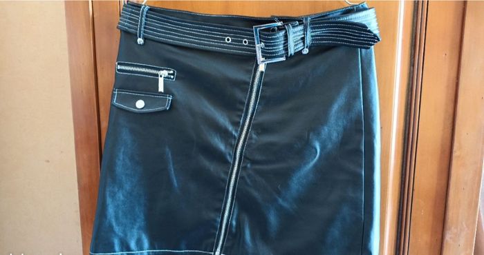 Jupe noire simili cuir Morgan  38