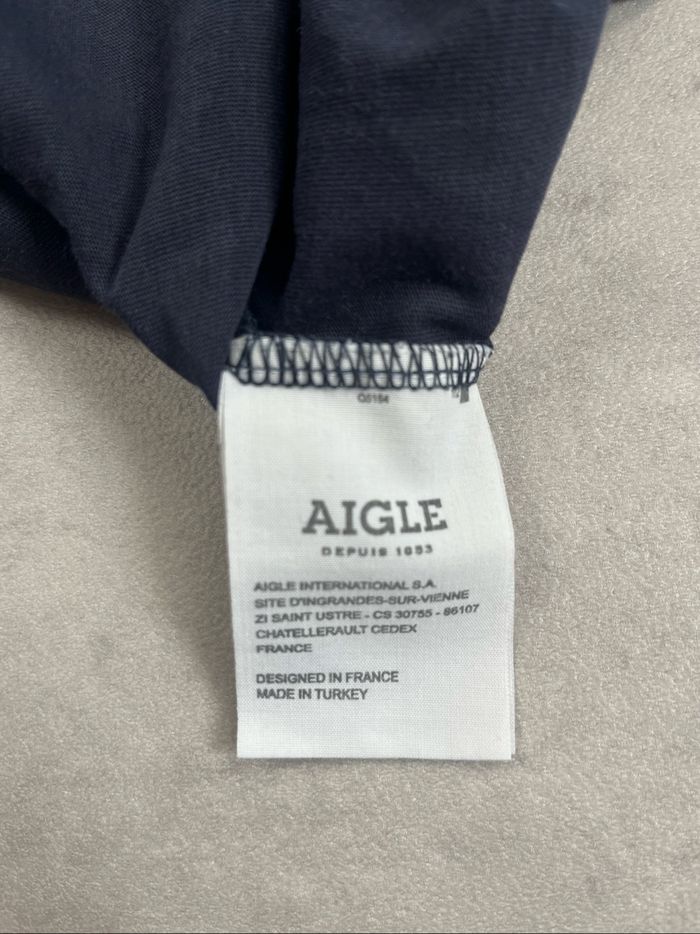 T-shirt Aigle uni bleu à col rond - photo numéro 9