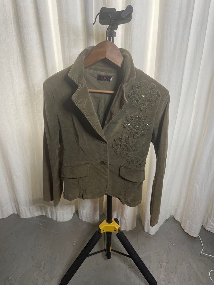 Veste velours lisse avec fantaisie