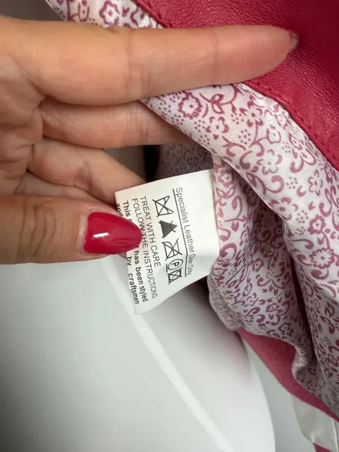 Veste bomber Aviatrix en cuir femme rose taille M très bon état - photo numéro 13