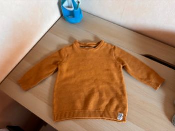Pull garçon brun/rouille