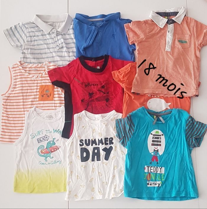 Lot 9 t-shirts 18 mois