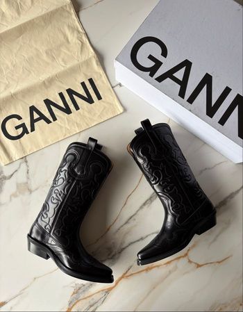 Bottes cowboy GANNI cuir véritable neuves T36