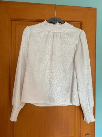 blouse blanche satinée léopard shein taille S