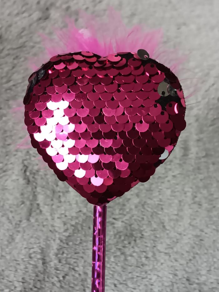 Crayon coeur sequin fushia - photo numéro 3