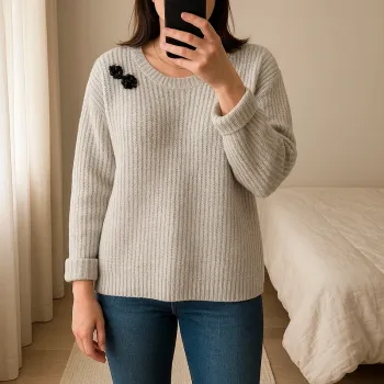 Pull femme gris Gémo taille M