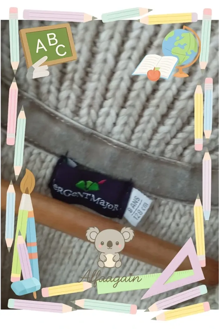 Gilet beige sergent major 8ans - photo numéro 4