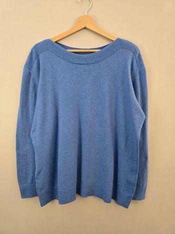 Pull col bateau L.L.Bean bleu pastel en maille douce femme taille XL