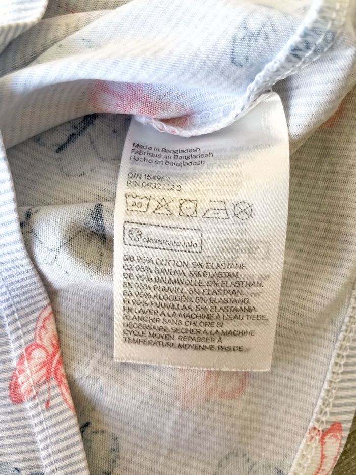 T-shirt manches courtes imprimé papillons H&M bébé fille taille 6-9 mois - photo numéro 6