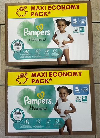 2 maxi pack Pampers taille 5 harmonie 