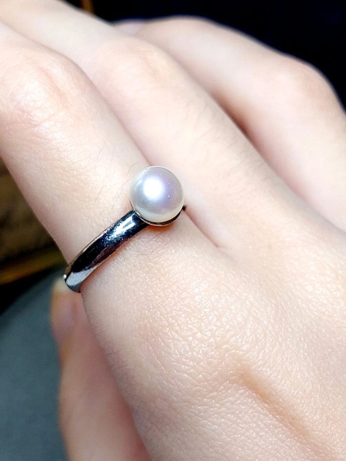 Magnifique bague vintage Yves rocher ajustable perle nacrée - photo numéro 4