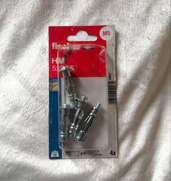 Lot de 4 chevilles métalliques HM 5x37 – Fixation plaque de plâtre