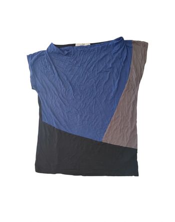 🎀 Beau Tee-shirt femme - Bleu gris et noir - Taille 46
