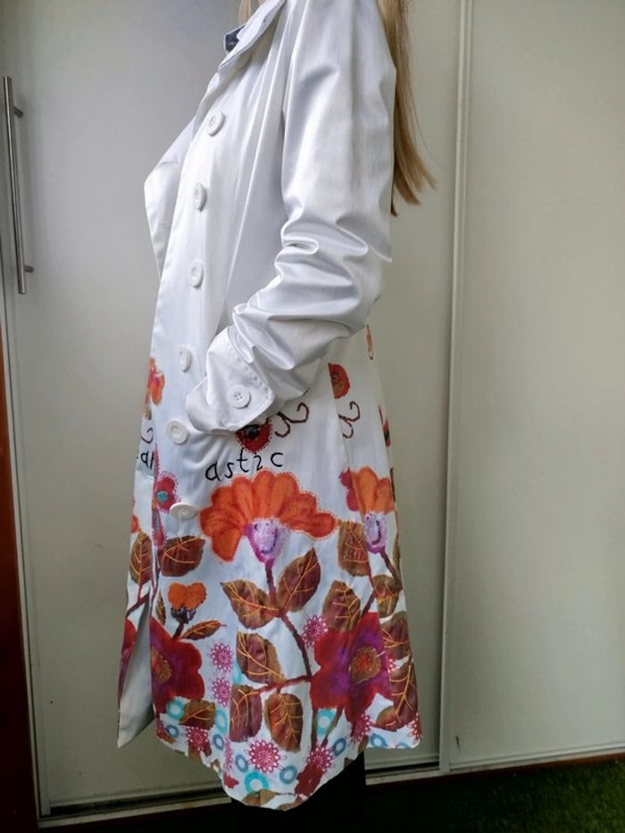 #trench#blanc fleuri#Desigual - photo numéro 2