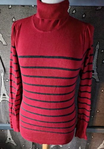 Pull col roulée rayé taille 2