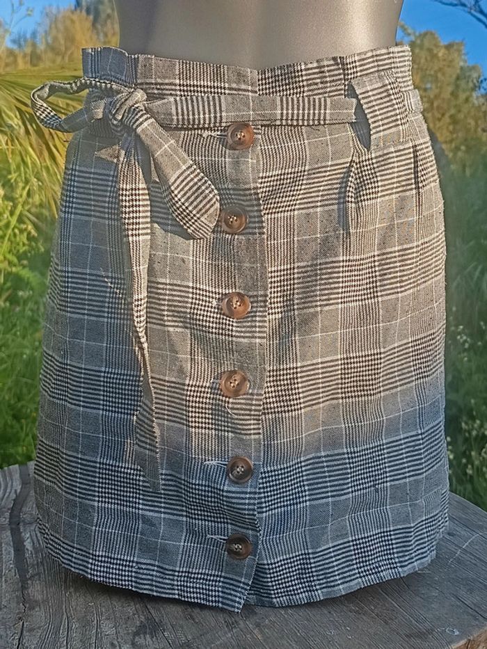 Mini jupe grise à carreaux Pimkie taille S