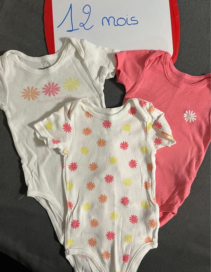 Lot. 3 bodys manches courtes Orchestra 12 mois