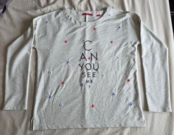 s.Oliver Sweatshirt Fleurs Polyester Viscose Gris Chiné Très bon état Taille 42