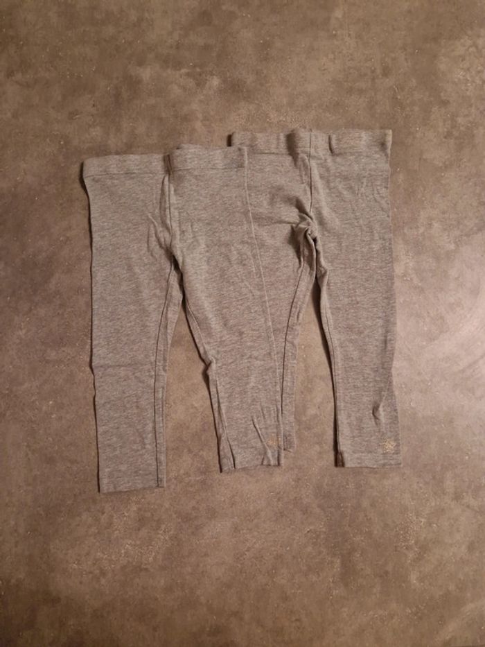 Lot 2 leggings longs gris fille T23mois TBE orchestra