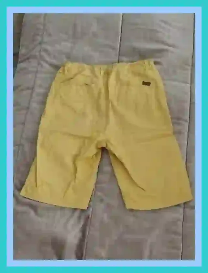 Pantacourt short Zara jaune moutarde garçon 10 ans  7511778151 - photo numéro 9
