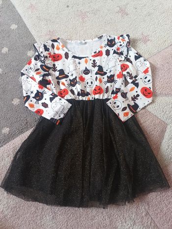 Robe manches longues fête déguisement halloween Fille 4 ans citrouille fantôme sorcière Shein