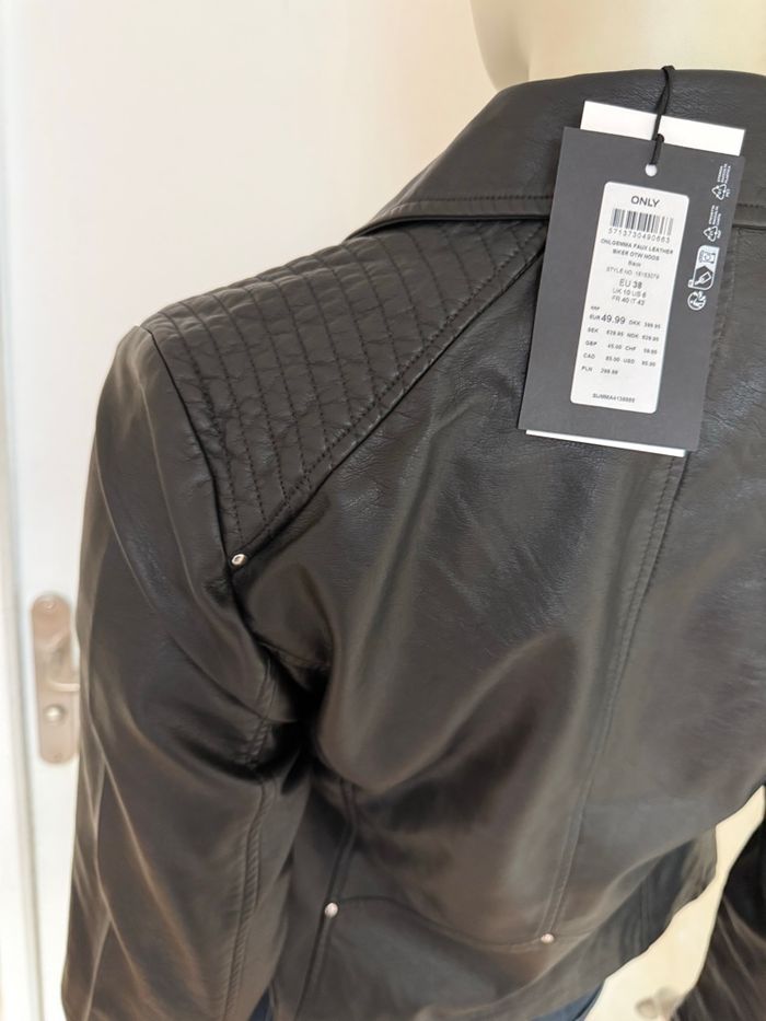 Veste biker ONLY – Taille 38 / M– Neuf avec étiquette – Noir - photo numéro 10