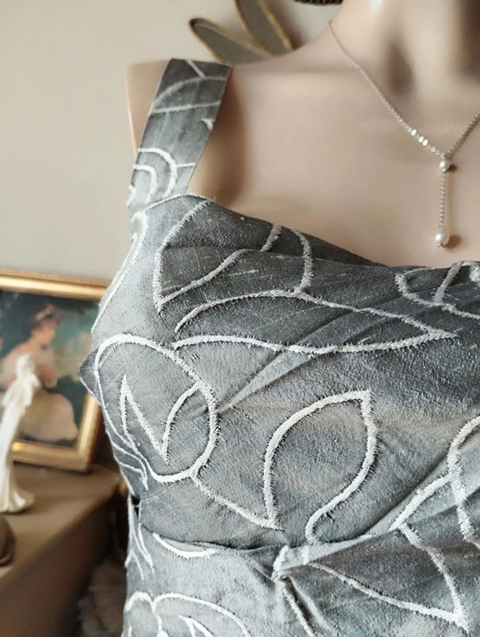 🌿Robe Drapée Motifs Fleuris Soie Sauvage T36/38🌿 - photo numéro 5