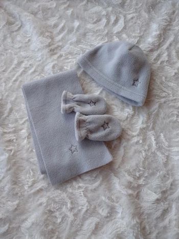 Ensemble (écharpe, gants, bonnet) Mixte 0/3 mois étoile Auchan