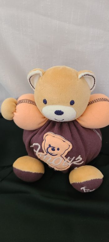 Doudou Ours boule Amour prune orange saumon beige KALOO