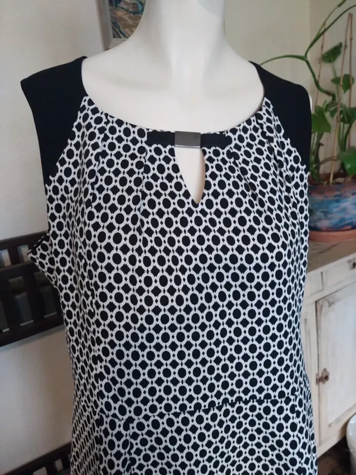 Robe dress chic retro noir blanc demi saison - photo numéro 2