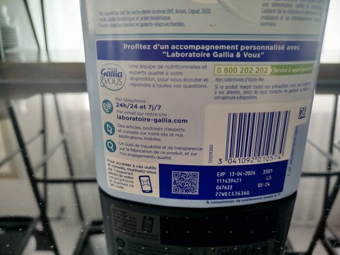 Lait Gallia  calisma croissance