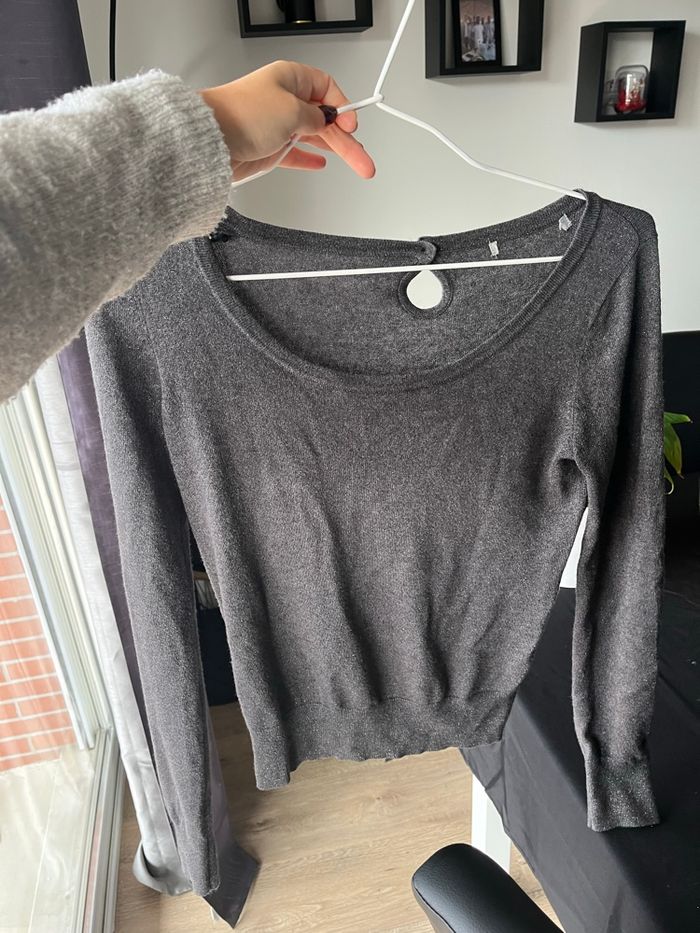 Pull Gris Pailleté XS - photo numéro 5