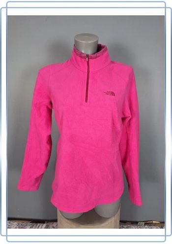 Polaire quart de zip the north face légère  femme / fuchsia taille M brodé 258