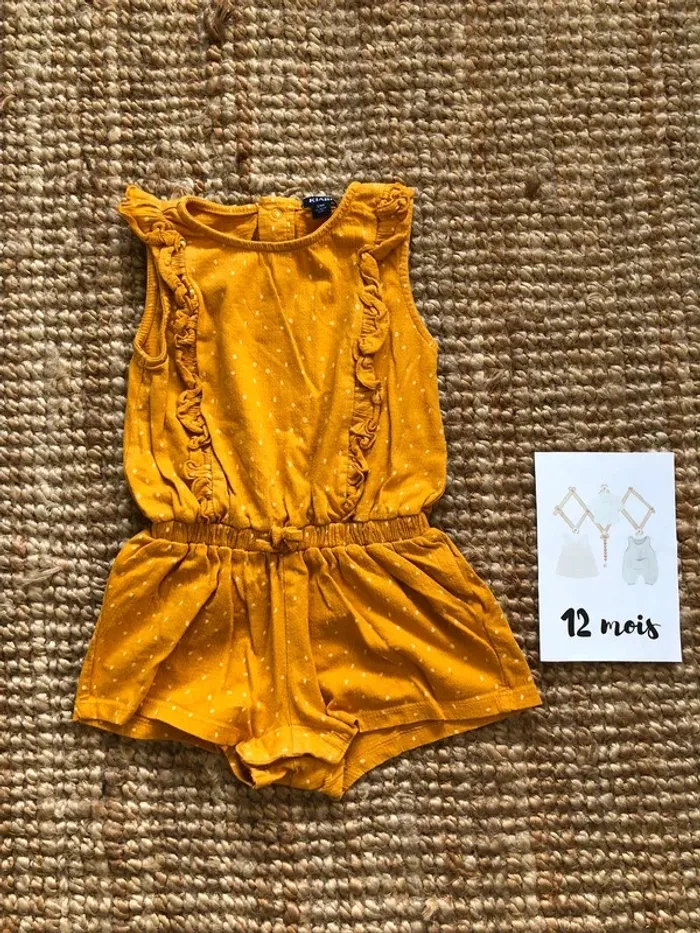 Combishort moutarde à pois