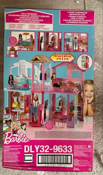 🩷 Maison Barbie de Luxe – 3 Étages – 5 Chambres – Entièrement Meublée – Neuve 🌟