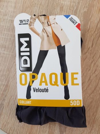 Dim, collant opaque velouté, gris, T 1/2