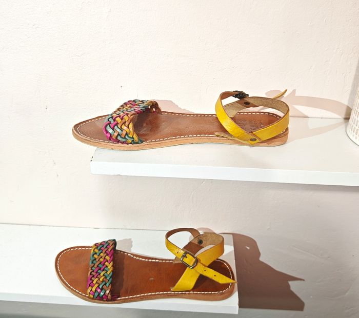 Sandales femme cuir multicolore - photo numéro 3