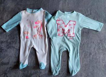 Lot 2 pyjamas bébérêve 1 mois