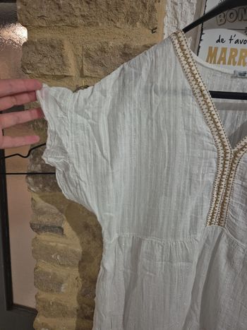 Magnifique robe été trapèze avec dorure et liserai argenté Made in Italy taille 44/46