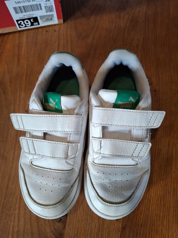 Basket puma taille 32 blanc et vert fille ou garçon mixte - photo numéro 2