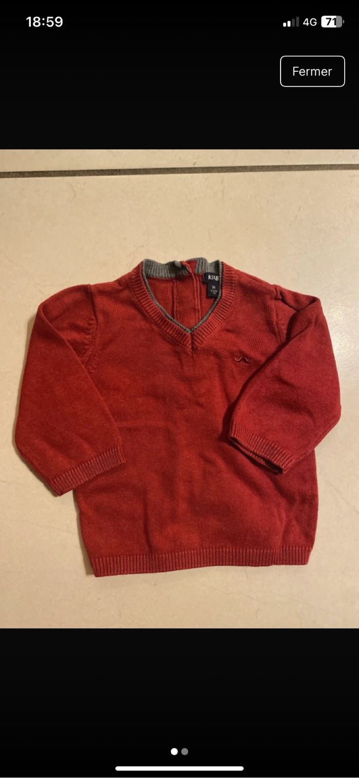 Pull kiabi bordeaux 3 mois neuf