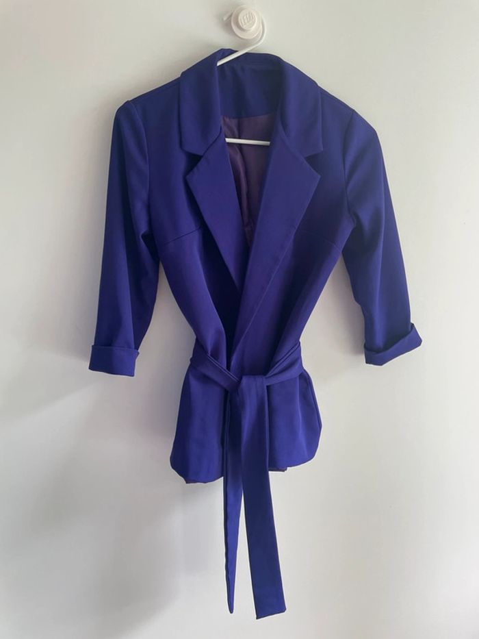 Ensemble violet blazer + pantalon - photo numéro 2