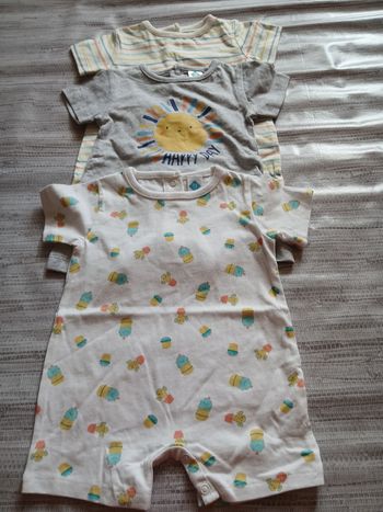 lot 3 barboteuse combishort garcon tex baby 54 cm 1 mois